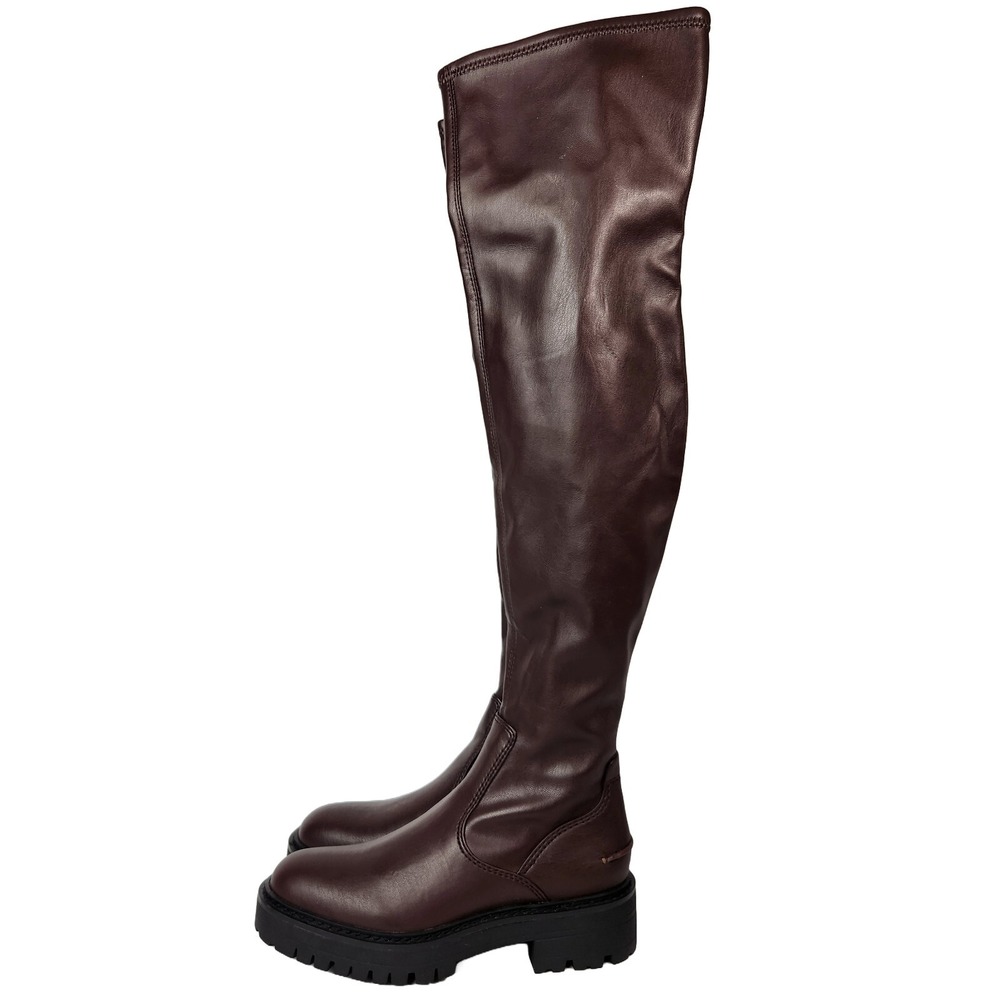 Franco Sarto Boots Womens 5.5 Chunky Lug Sole Over The Knee Boho Academia Preppy